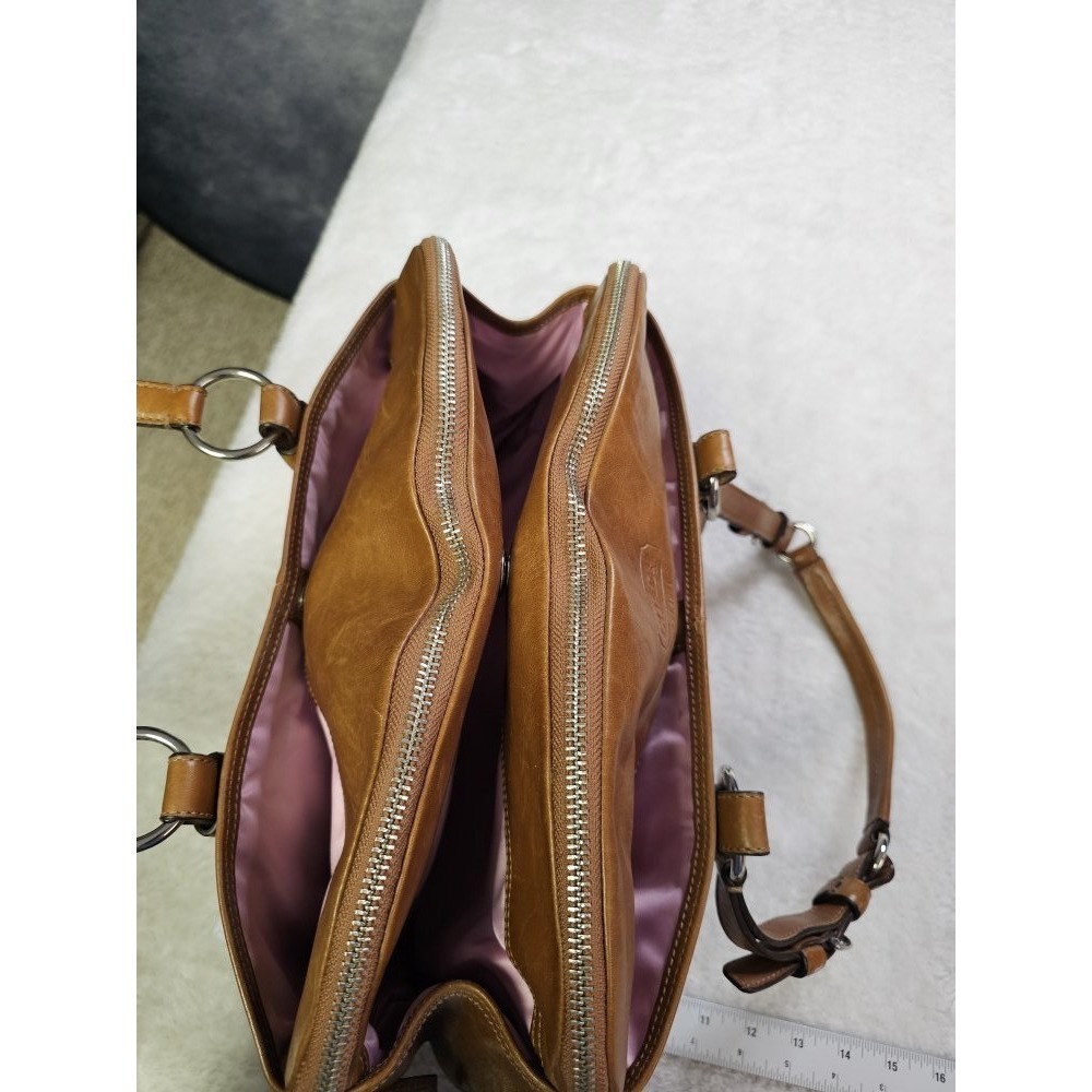 Coach Bonnie 12695 Satchel British Tan Leather Shoulder Bag Y2K - Picture 8 of 11